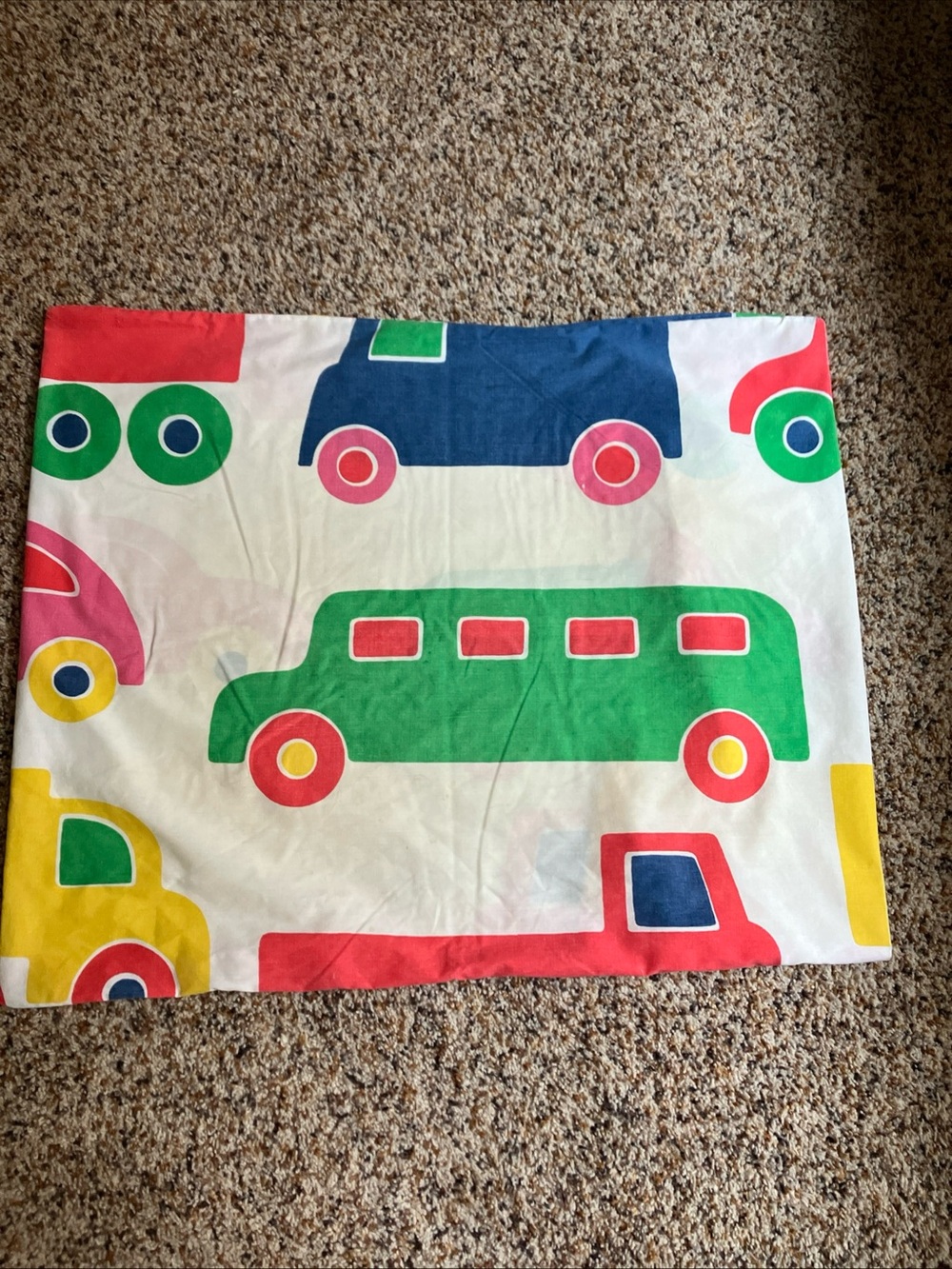 Marimekko vintage 1970 pillowcase cars and trucks Bo boo Dan rivers